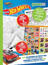 greenre™ Hot Wheels coloring and activity pad racing themed creative set for kids.